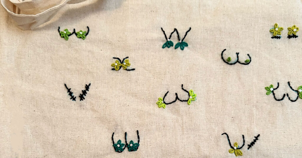 workshop di ricamo Boobies Bag
